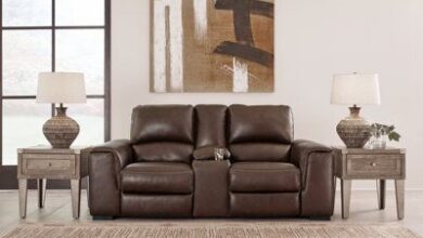 Leather Reclining Loveseat