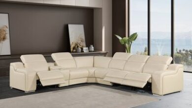 Leather Sectional Recliner Sofa