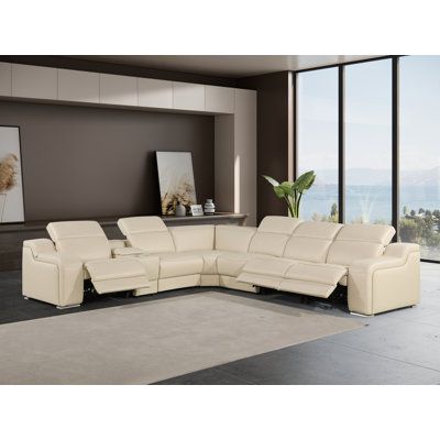 Leather Sectional Recliner Sofa Luxurious and Comfortable Sofa with Built-In Recliners