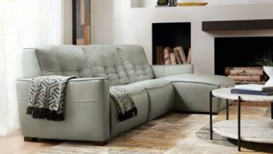 Leather Sectional Recliner Sofa
