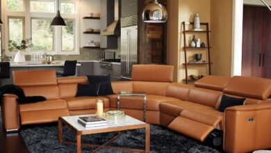 Leather Sectional Recliner Sofa