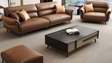 Leather Sofa Set