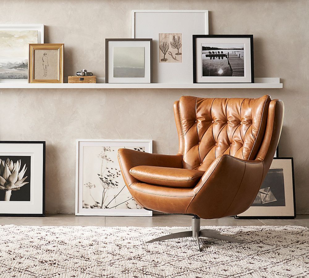 Leather Swivel Armchair