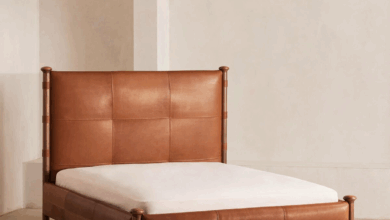leather bed design