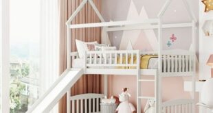 Loft beds with slide and ladder