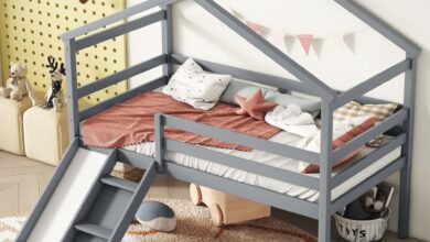 Loft beds with slide and ladder