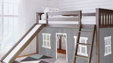 Loft beds with slide and ladder