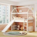 Loft beds with slide and ladder