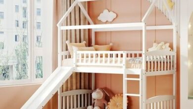 Loft beds with slide and ladder