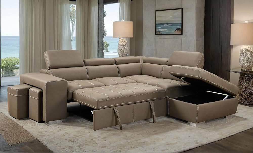 Microfiber Sectional Sleeper Sofa