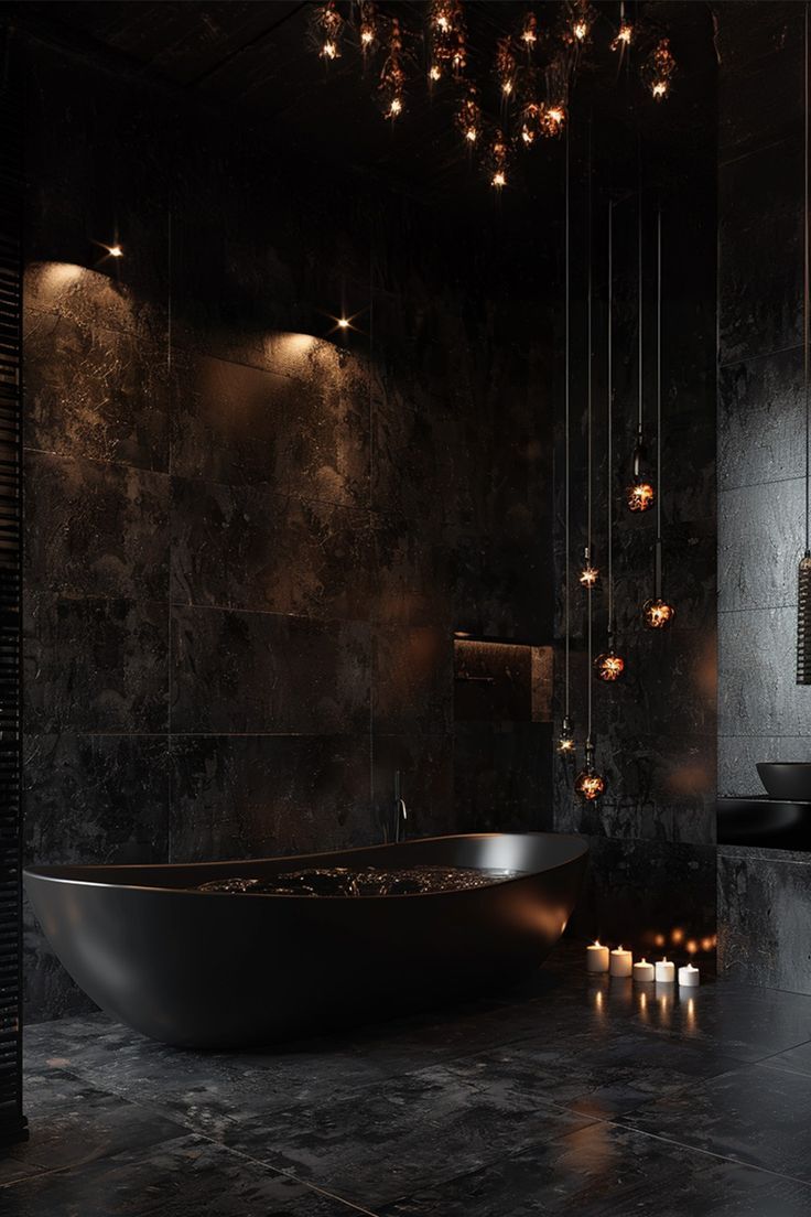 Modern Bathroom | Black Stand Alone Bathtub | Home Decor Inspo  Modern Bathroom Black Stand Alone Bathtub Home Decor Inspo for a Stylish Space