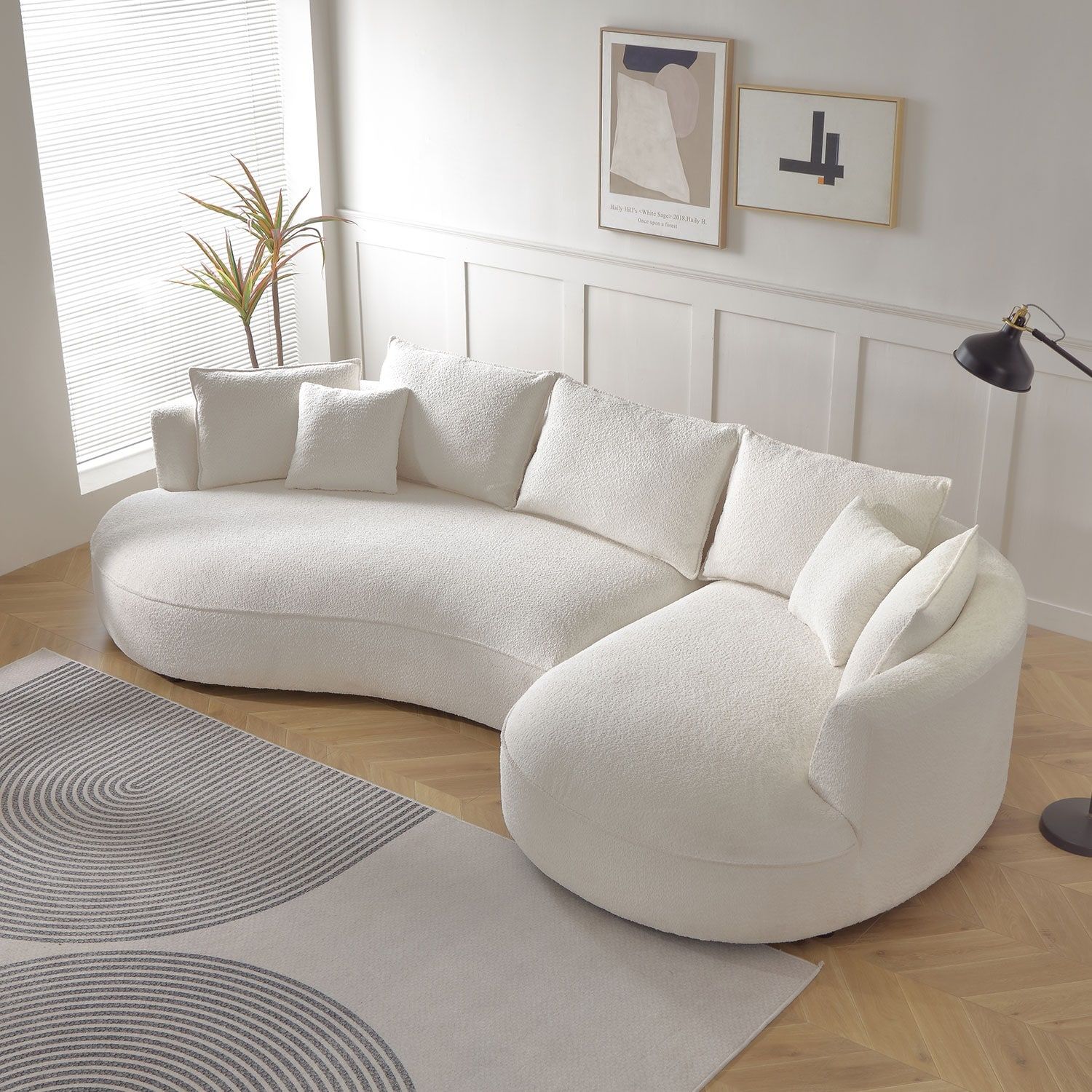 Modern Curved Sofa Elegant and Stylish Curved Seating Option for Contemporary Spaces