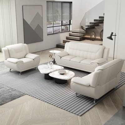 Modern White Living Room Furniture Sets for a Sleek and Stylish Space