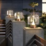 Modern chandelier outdoors