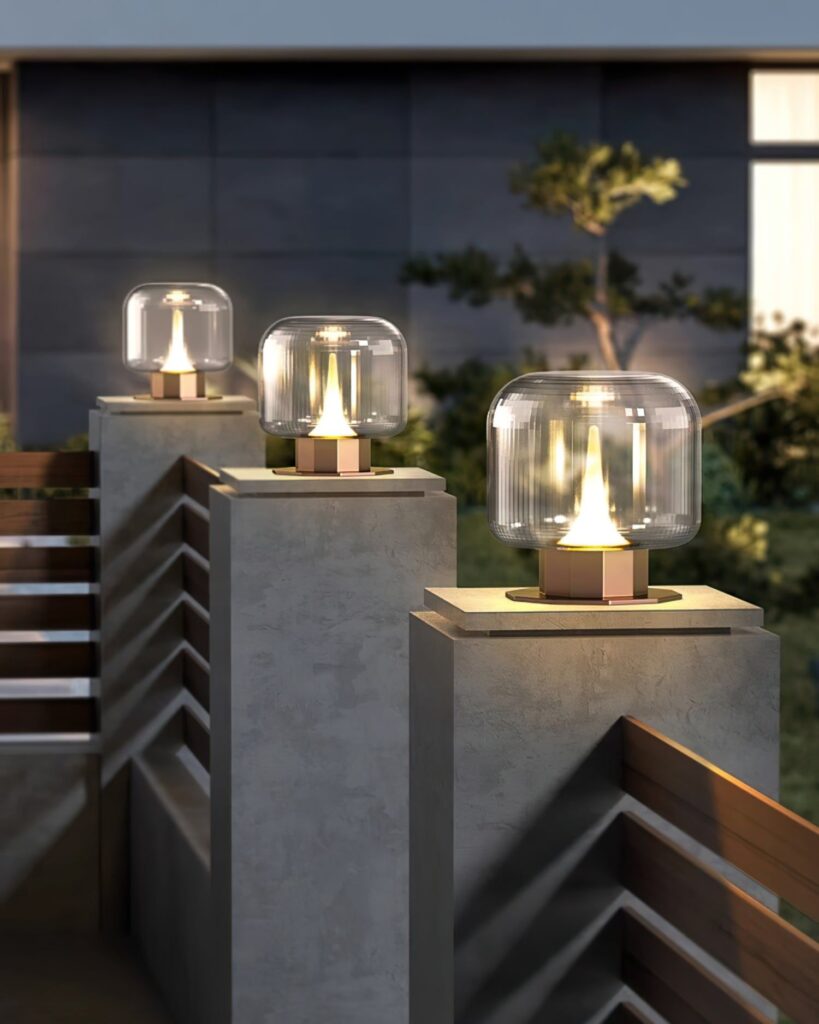 Modern chandelier outdoors