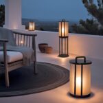 Modern chandelier outdoors