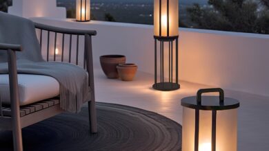 Modern chandelier outdoors