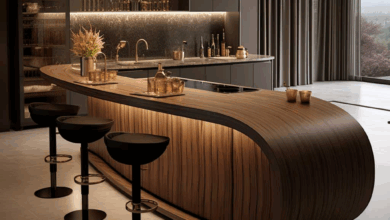 Modern kitchen with bar