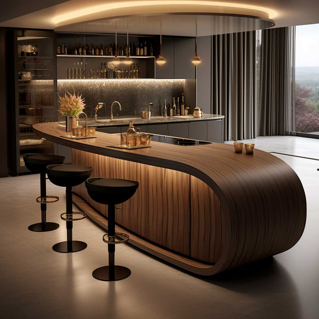 Modern kitchen with bar Sleek Design for Kitchen Bar Combining Style and Function