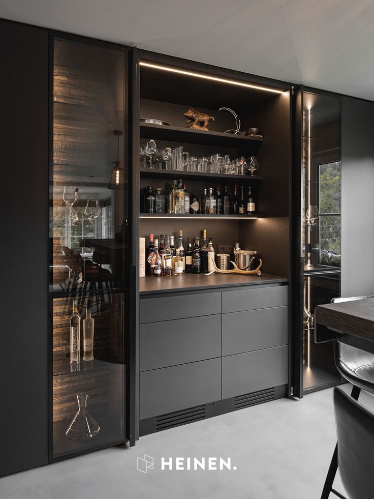 Modern kitchen with bar Sleek and Functional Kitchen Design Featuring a Bar Area for Entertaining