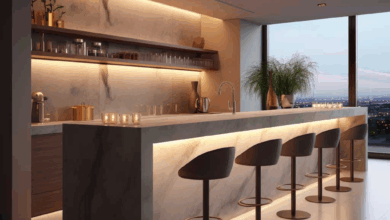 Modern kitchen with bar