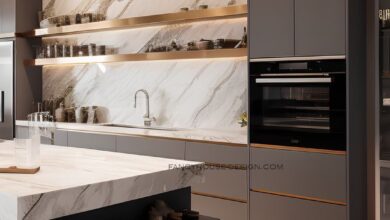 Modern kitchen with bar