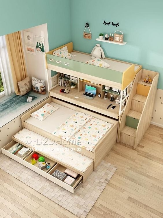 Multifunctional children beds for space-saving solutions