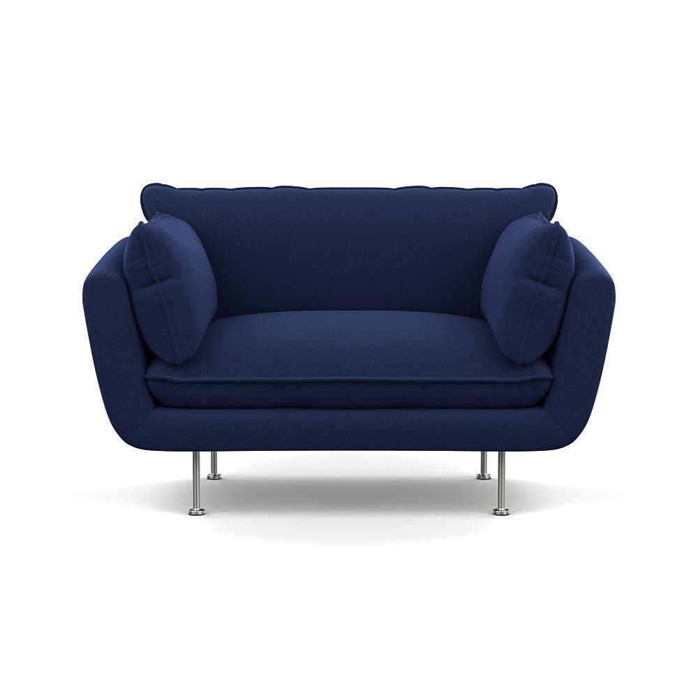 Navy Loveseat Stylish and Comfortable Sofa for Small Spaces in Rich Blue Color