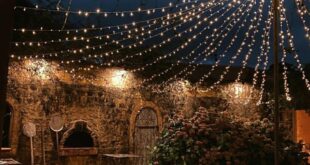 Outdoor courtyard lighting