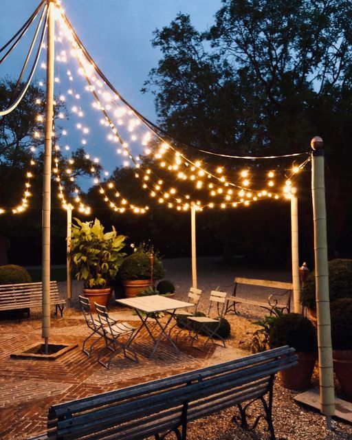 Outdoor courtyard lighting