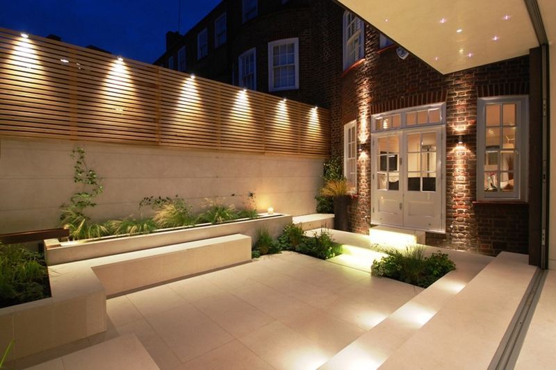 Outdoor courtyard lighting