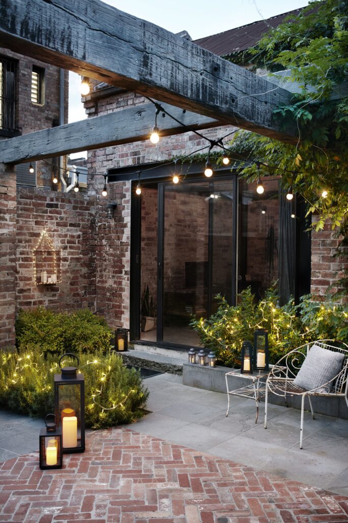 Outdoor courtyard lighting