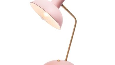 Pink bedside lamps