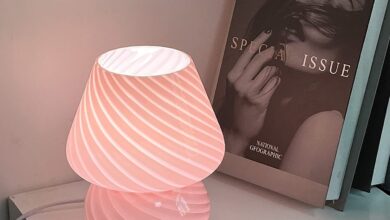 Pink bedside lamps
