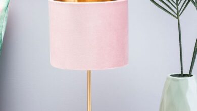 Pink bedside lamps