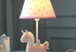 Pink table lamp for children