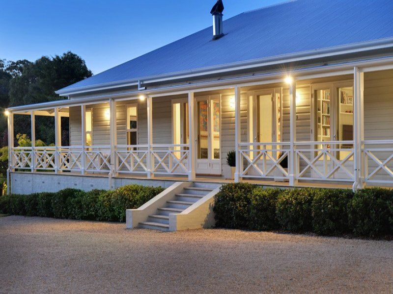 Porch Lights Illuminate the Night Sky