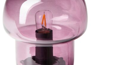 Purple table lamp