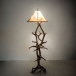 Rawhide work floor lamp