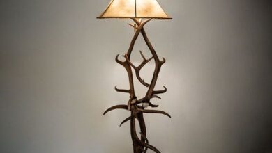 Rawhide work floor lamp