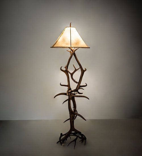 Rawhide work floor lamp