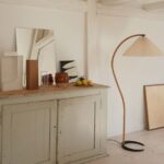 Rawhide work floor lamp