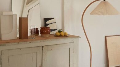 Rawhide work floor lamp