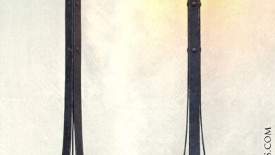 Rawhide work floor lamp