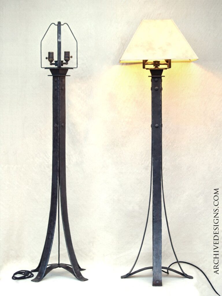 Rawhide work floor lamp