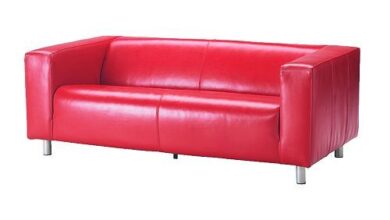 Red Leather Loveseat