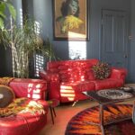 Red Leather Loveseat