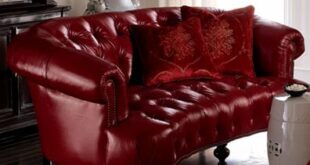 Red Leather Loveseat