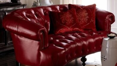 Red Leather Loveseat