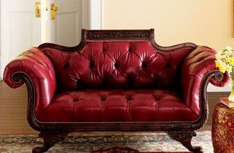Red Leather Loveseat